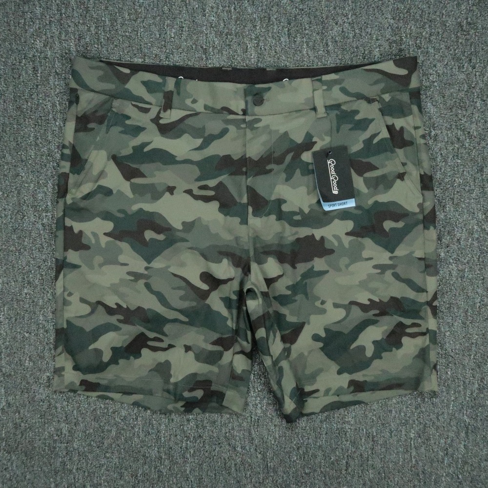 Good Good Golf Shorts Mens 36 Green Camo Can't See Me Sport Camouflage Stretch